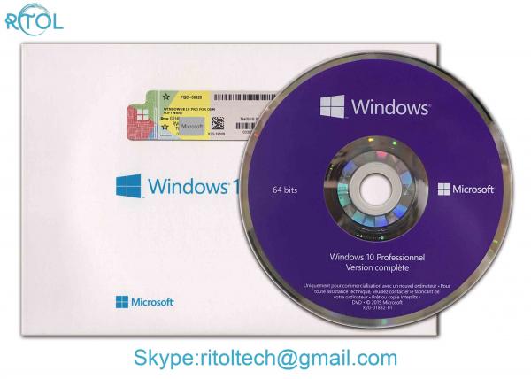 Quality 32 / 64 Bit Microsoft Windows 10 Pro Key Code Software Online Activation for sale