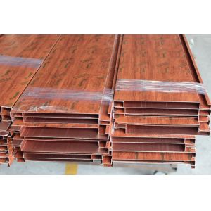Home Decoration Aluminum Strip Ceiling Wood Grain Color Fireproof