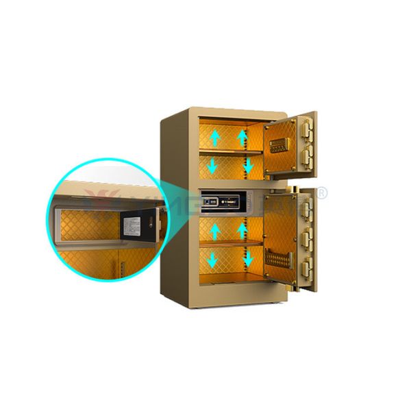 Semiconductor Fingerprint Lock Safe Box For Home Security YB/RS-80D Gold Biometric Lock Safe Box