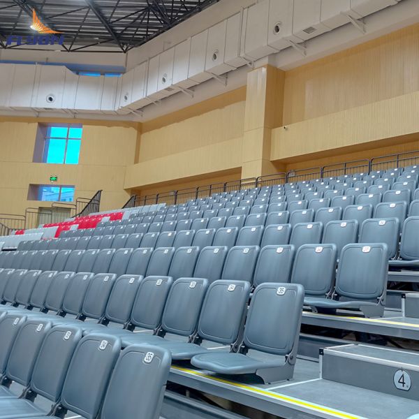 Quality Customizable Retractable Bleacher Seating with 4-10 Rows and Straight Or Curved Configuration for Easy Installation for sale