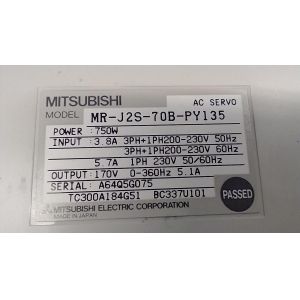 Mitsubishi MR-J2S-70B-PY135 AC SERVO AMPLIFIER 750W 3.8/5.7A NEW