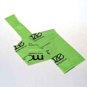 Green Garbage Bags made from Modified Corn Starch for Domestic Flat top T-shirt