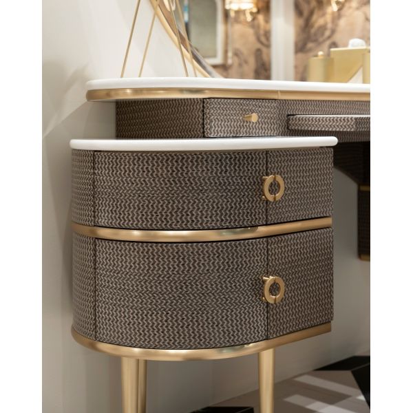 MDF Lighted Corner Vanity Set Standing Dressing Table