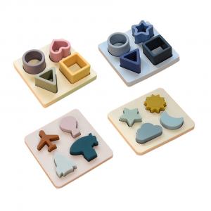 China Baby Silicone Teething Jigsaw Puzzle Montessori Sensory Toys on sale
