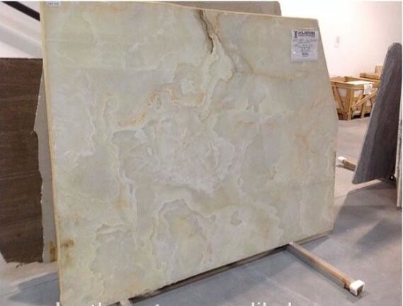 Quality Polished Translucent backlit Marble White Onyx Slab for sale