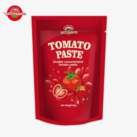 Quality Stand-Up Pouch Containing 80g Of Double-Concentrated Tomato Paste Offered With Purity Levels Varying From 30% To 100% for sale