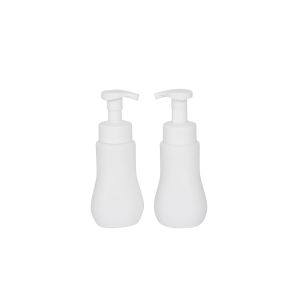 8oz Wavy Shape HDPE Mousse Foaming Bottle With 3cc Output