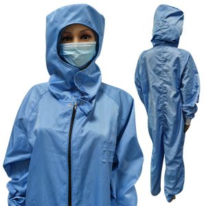 China Blue Washable Dust Free ESD Garment Anti Static For Cleanroom Industry on sale