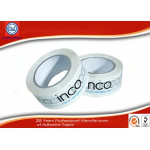 White BOPP Packaging Tape With Black And Blue Characters / Logo Printed