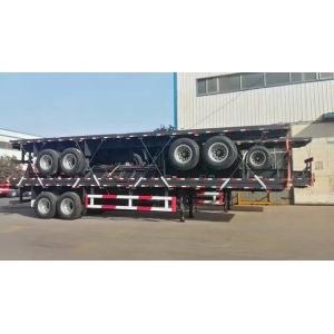 Tri Axle 2/3/4 Axle Container Cargo flat bed semi trailer 40 Ton 20/40 FT