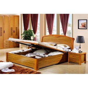 modern wooden bed with storage