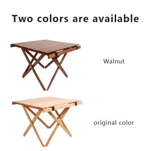 Wood Small Portable Camping Table With Two Adjustable Height Best Folding