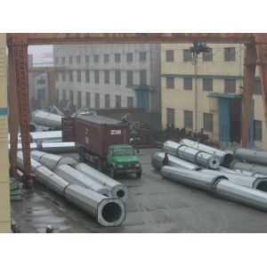 Q345 220kv Galvanized Power Transmission Poles Once Forming Without Joint