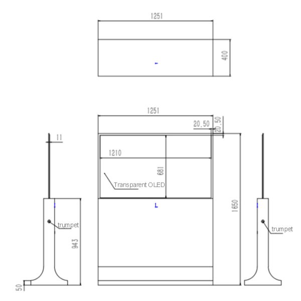 Transparent OLED Display 55 Inch with Optional Full Lamination (