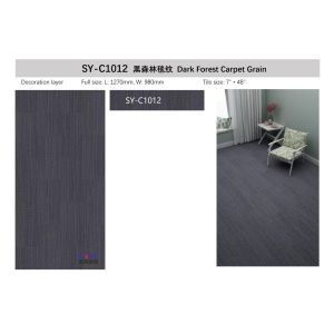 Dark Grey Carpet Vinyl Flooring Waterproof 4mm Click Stone Plastic Composite For