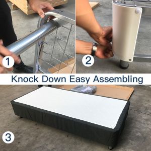 Double Noiseless 1.5 Meters Metal Box Bed Frame Double