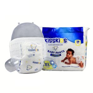 Wholesale Silk Soft Film Backsheet Pull Up Baby Diaper Blue ADL Elastic Waist from china suppliers