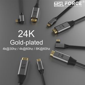 10 Meters USB Type C To HDMI Cable With HDR 4K 60Hz Refresh Rate For Long Range