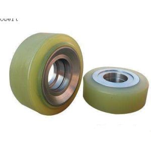 Polyurethane Coated Forklift Roller Wheels With Bearings Natural Color