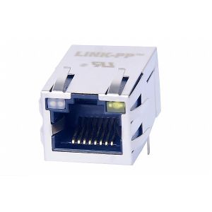 Tab Down RoHS Magnetic RJ45 Jack Single Port With 10/100BaseT 0817-1GX1-21-F