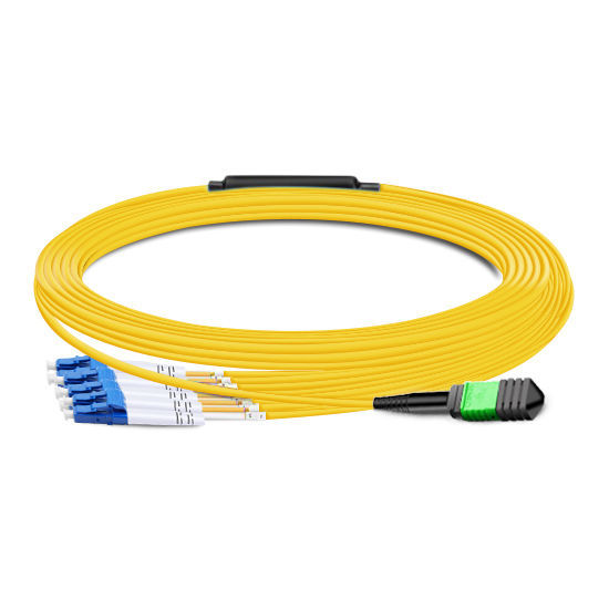 10m (33ft) MPO Female to 4 LC UPC Duplex OS2 9/125 Single Mode Fiber Breakout