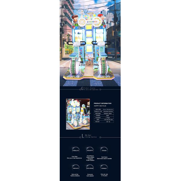 Coin Operated Happy Bicycle Kiddie Ride Race Driving Arcade Machine