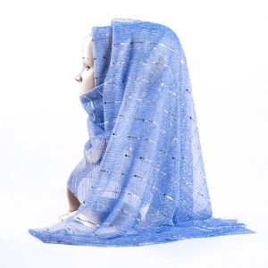 Wholesale Wholesale Luxury Gold Elastic Sequins Long Scarf Muslim Shimmer Turban Shiny Metallic Polyester Hijab Scarfs from china suppliers