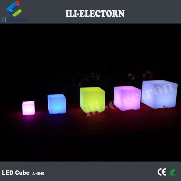 PE plastic color changing illuminated Solid LED Glow Cubes