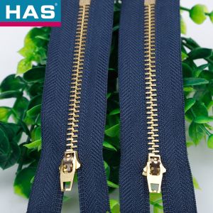 Home Textile Brass 3 Metal Teeth Zipper For Bag Jeans Dress Custom Zipper