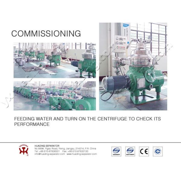 Customized Self-cleaning Disc Stack Separator Centrifuge with High Centrifugal Force for Factory Use