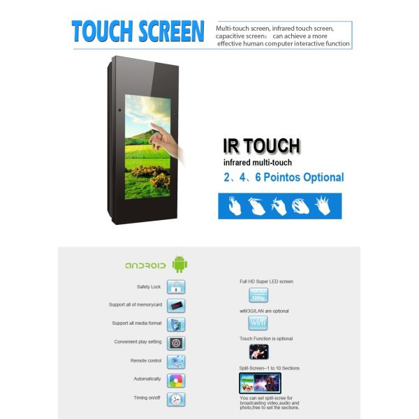 32 Inch Capacitive Touch Screen Wall Mount Lcd Display Android 4.4 Digital Signage Sign Board