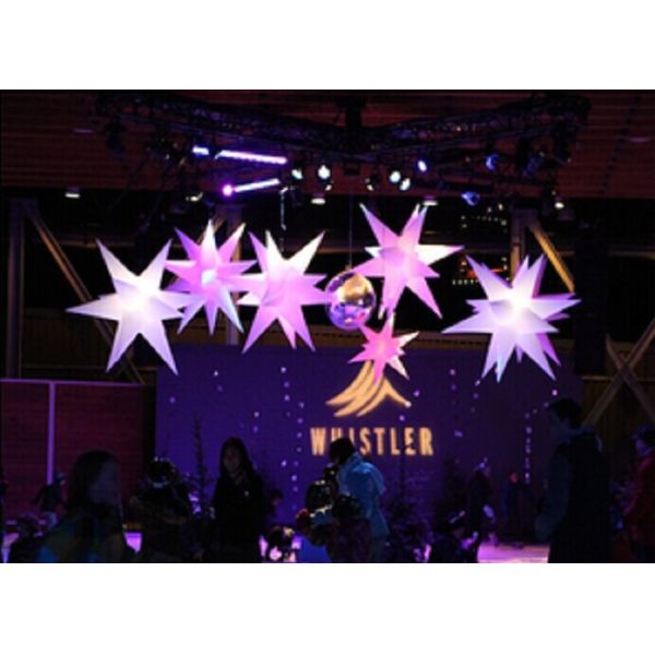 Inflatable Led Falling Star Lights Fantastic Red For Roof Decor