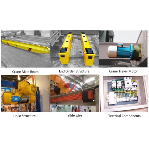 Light Duty Top Roof Traveling Motor Driven Electric Hoist 2 ton Single One Beam Girder Overhead Bridge Crane EOT Crane for sale