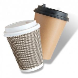 Leakproof Waterproof Kraft Paper Cups With Lids Coffee Tea Smoothies