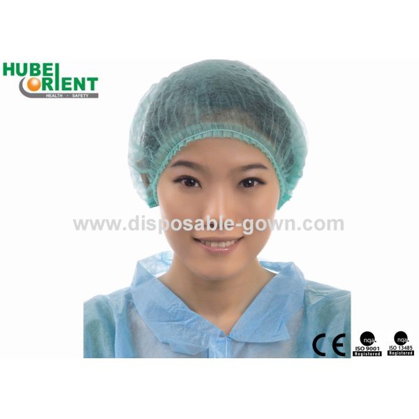 Single Use Medical Bouffant Caps With Double Non Irritating Elastic