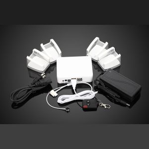 COMER Retail display white security alarm anti theft holder With 4 Ports alarm