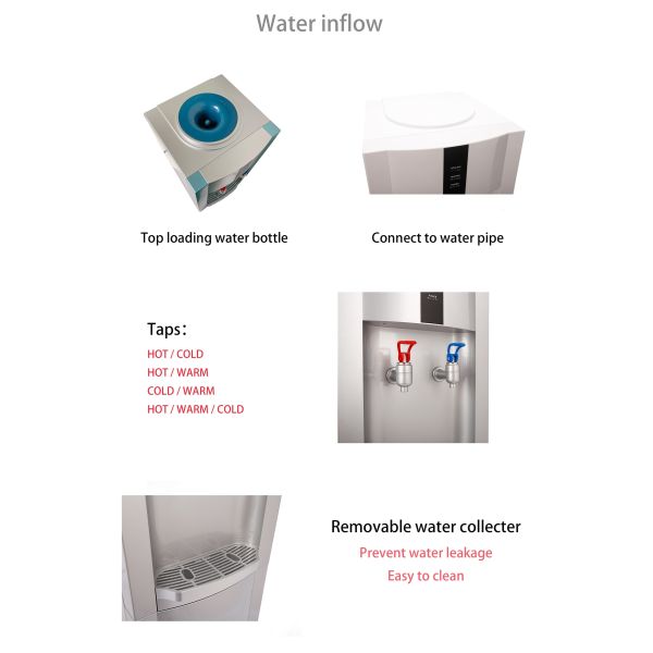 Free Standing Pipeline Hot And Cold Water Dispenser with Removable drip tray