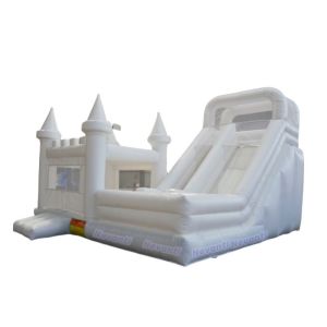 Wholesale 2024 Design White Mini Inflatable Bouncy Castle Combo Bounce with Custom Logo Printed from china suppliers