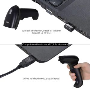 Laser Handheld 1D Barcode Scanner Reader 2.4G Wireless YHD-5700LW