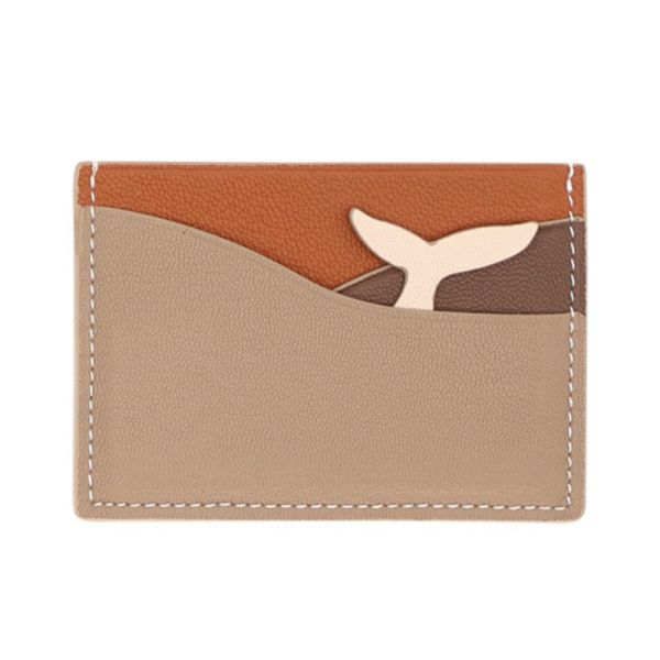 Customizable Small Slim Leather Cardholder with RFID-Blocking Real Leather ID Holder