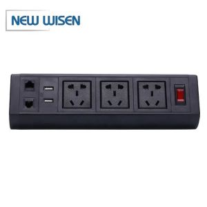 Conference Table Mount Power Strip Socket Clamp Mounted Surge Protector Dual USB