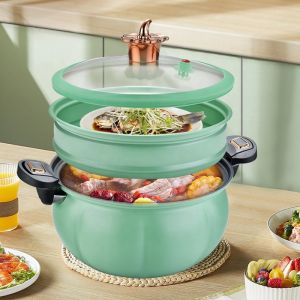 8l Large Capacity Iron Micro Pressure Cooking Pot Maifan Stone Non Stick Coating