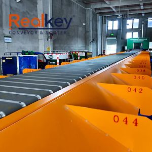 8000p/H Rubber Belt Sorter High Durability For Supermarket Distribution