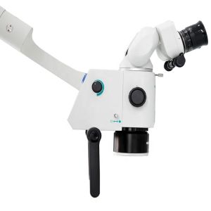 White Dental Operating Microscope Wirh 360 Degree Rotation Handle Compact Design