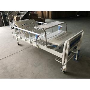 Two Functions Medical Manual Hospital Bed With Two Cranks And Over Bed Table