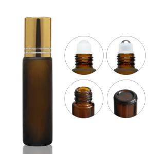 Perfume Serum Packaging Amber Glass Essential Oil Bottle 8ml With Roller Ball