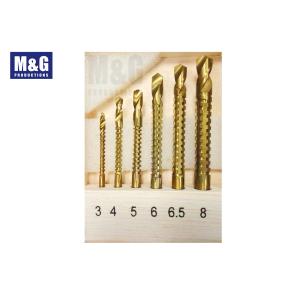 HSS 6pcs 3-8mm Titanium Coated Twist Saw Drill Bit set For Metal Drilling