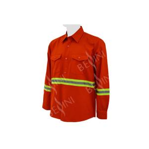 High Visibility Custom Work Shirts XS-3XL Size With Detailed Sleeve Band