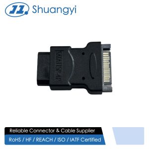 Wholesale SATA power adapter connector, 15 pin female to PCB edge card terminal, electrical signal power transmission for HDD, SSD, server, industrial control from china suppliers