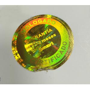 Customized Logo Gold Holographic Security Stickers Tamper Evident 3D Lasering